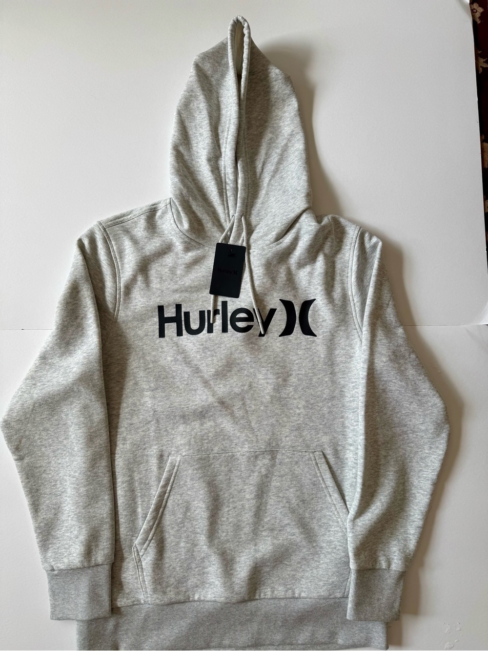 Hurley Light Gray Hoodie with Black Logo